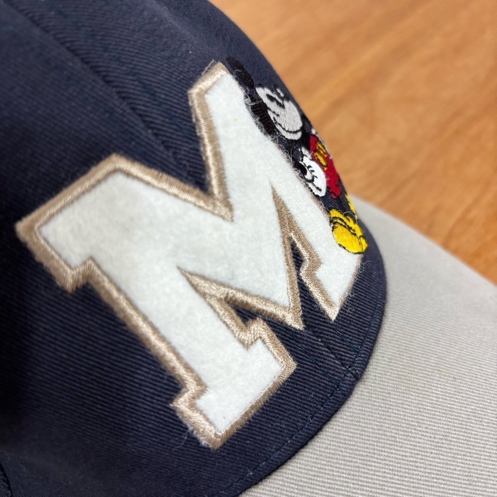 Vintage 1990s Disneyland Resort Mickey Mouse Unisex Cap - Navy and Taupe Size OS - Picture 4 of 8